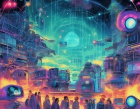 创新与未来科技插画作品，激发人类认知的奇妙旅程